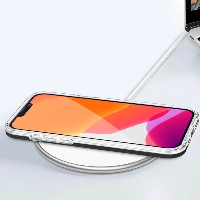 5. Klare 3in1 Hülle für iPhone 14 Pro Silikonhülle mit Rahmen blau