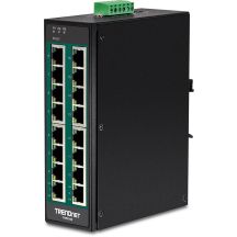 TRENDnet Industrie Switch 16 Port Gbit PoE+ DIN-Schienenmontage Metall