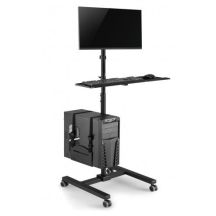 Maclean professioneller Standwagen, mobile Computerstation auf Rädern, max. 17"-32", max. 20 kg, MC-793