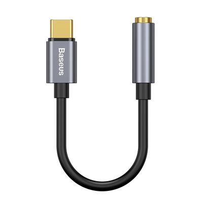 Baseus L54-Adapter für USB-C-Kopfhörer/Miniklinke 3,5 mm DAC 24 Bit 48 KHz – Grau