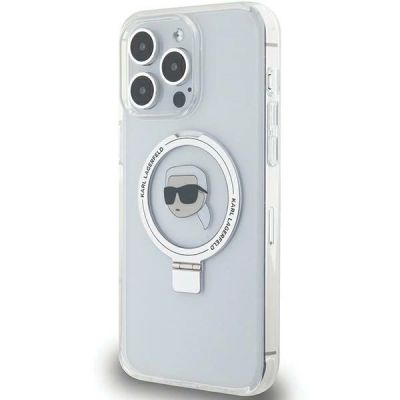 2. Karl Lagerfeld KLHMP15XHMRSKHH iPhone 15 Pro Max 6,7" weiß/weiß Hardcase Ring Stand Karl Head MagSafe