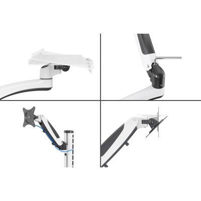 8. Einzelner Wandarm 1xLCD + Tastatur, max. 32" und 8 kg, 360° Neigung und Drehung (PIVOT)