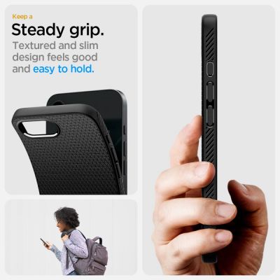 19. Spigen Liquid Air Hülle für iPhone 16e / 17e – Mattschwarz