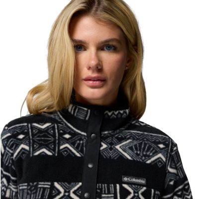 4. Columbia Benton Spring Printed 1/2 Snap 2085611012 Schwarz L