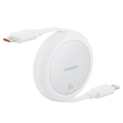2. Baseus Free2Pull 60W USB-C Einziehbares Kabel – USB-C 1 m – Weiß