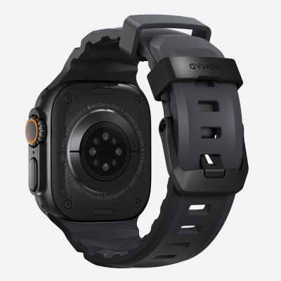 3. Nomad Rocky Point Armband, schwarzes Leder, Titan