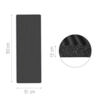 4. Wozinsky WNSP-15C Gymnastikmatte 183 x 61 x 1,5 cm Dicke Gymnastikmatte für Yoga und Fitness - Schwarz