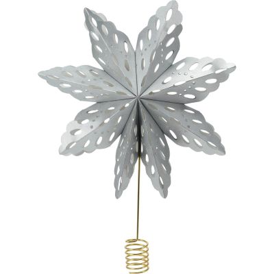 7. Weihnachtsbaumspitze Stern 30 cm Papier Silber