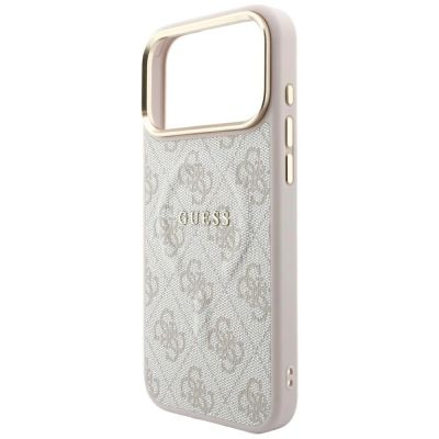 6. Guess Embossed 4G Classic MagSafe Hülle für iPhone 17 Pro Max / 18 Pro Max – Pink