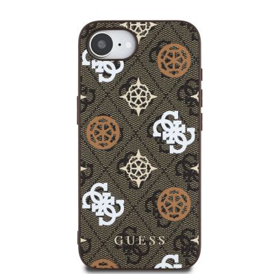 5. Guess PU 4G Peony Case mit MagSafe für iPhone 16e - Braun