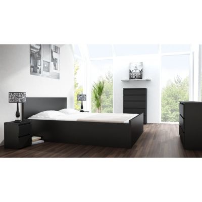 3. M6 MALWA Kommode 120 cm 6 Schubladen Schwarz