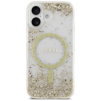 3. Guess Resin Bottom Glitter MagSafe Hülle für iPhone 17 - Gold