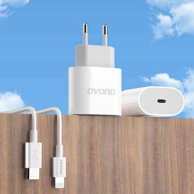 2. Dudao A14EUC PD 20W USB-C Wandladegerät mit Kabel – Weiß
