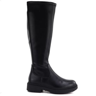 2. Schwarze, gefütterte Damenstiefel, Sergio Leone KZ-02
