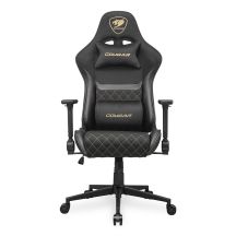 COUGAR CGR-A2F-GLB Universal-Gamingstuhl mit gepolsterter, bezogener Sitzfläche, Schwarz, Gold
