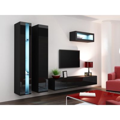 9. VIGO NEU 180/40/30 Bücherregal schwarz/glänzend schwarz