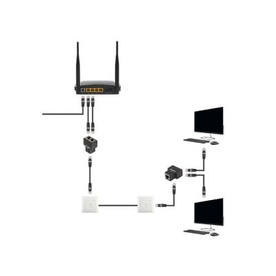 2. LANBERG Netzwerkadapter RJ45 -> 2x RJ45, geschirmt