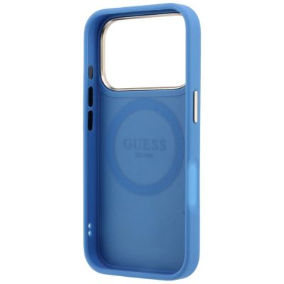 7. Guess 4G MagSafe Hülle mit gestreiften, runden und klassischen Logos für iPhone 17 Pro Max / 18 Pro Max – Blau