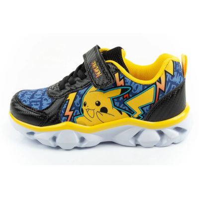 2. Leomil Kinder-Sportschuhe Pokémon-Sneaker, leicht, mit Klettverschluss und LED-Beleuchtung, schwarz-gelb