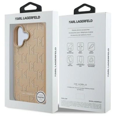 8. Karl Lagerfeld Hot Stamp Magsafe iPhone 16 Hülle – Beige
