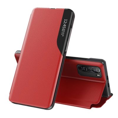 Eco Leather View Case Elegante Flip Cover Hülle mit Standfunktion Xiaomi Redmi K40 Pro + / K40 Pro / K40 / Poco F3 Rot