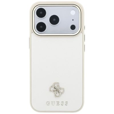 3. Guess Saffiano Small 4G & Classic Logo MagSafe Hülle für iPhone 18 Pro / 17 Pro - Beige