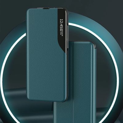 4. Eco Leather View Case booktype case schutzhülle aufklappbare hülle Samsung Galaxy A72 4G orange