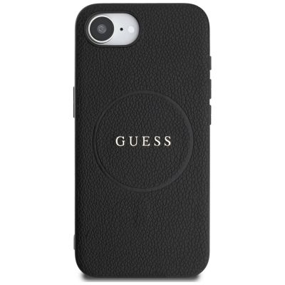 3. Guess PU Grained Classic Logo Case mit MagSafe für iPhone 16e - Schwarz