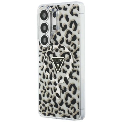2. Guess IML Leopard Print Dreieckige MagSafe Hülle für Samsung Galaxy S26 Ultra - Schwarz