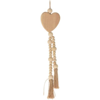 2. Dekorativer Anhänger im Boho-Stil, Öko-Natur, Holzherz