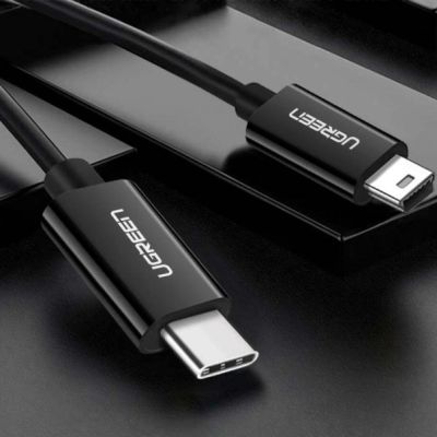 2. Ugreen US242 USB-C (männlich) / Mini-USB (männlich) Kabel 1 m – Schwarz