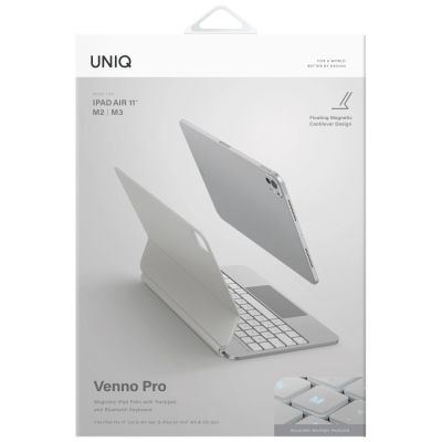 8. Uniq Venno Pro Magnetische Smart-Hülle mit Tastatur für iPad Air 10,9" (2020/2022) / Pro 11" (2021/2022) / Air 11" (2024/2025/2026) – Weiß