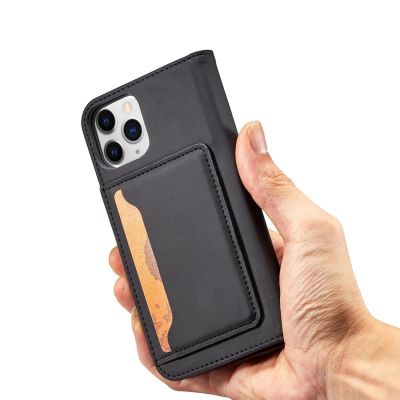 12. Magnetkartenhülle für iPhone 12 Pro Max Tasche Kartenetui Kartenhalter Schwarz