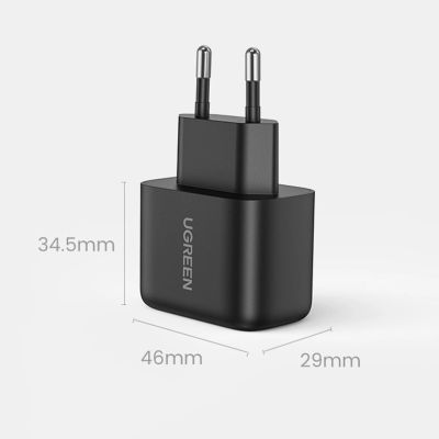 12. Ugreen USB Type C Ladegerät 25W Power Delivery + USB Type C Kabel 2m schwarz (50581)