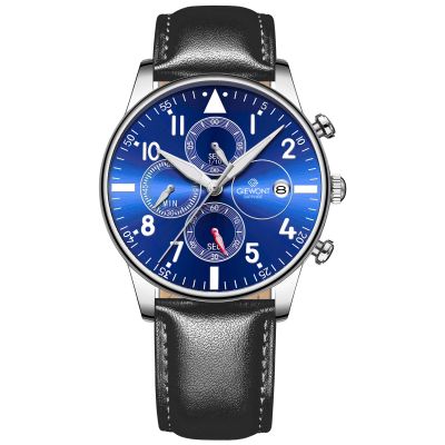 Giewont Herrenuhr Chronograph Saphir Schwarz und Blau GW5630-A3