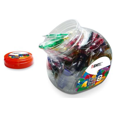 2. Emtec C410 Color Mix – Candy Jar 2.0 USB-Stick 8 GB USB Typ-A Blau, Grün, Lila, Rot, Gelb