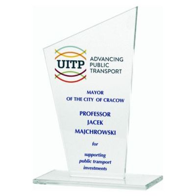 Glastrophäe mit LuxorJet-Farbdruck