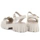 4. Damen-Ledersandalen mit Plateau und Verzierungen, beige, Vinceza 26-79611