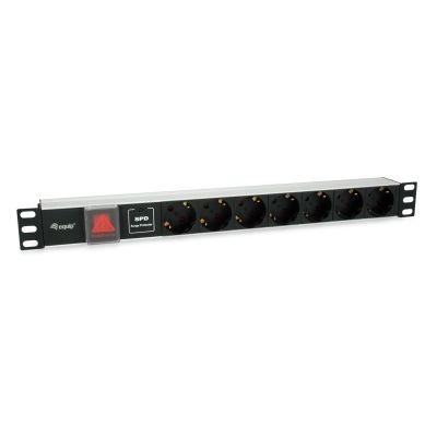 Equip 333309 PDU 7-fach Steckdose 1HE Schwarz, Silber