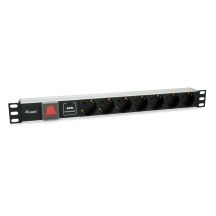 Equip 333309 PDU 7-fach Steckdose 1HE Schwarz, Silber