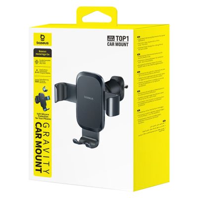 2. Baseus Metal Age Go Autohalterung für Lüftungsschlitze mit Schwerkraftbefestigung – schwarz