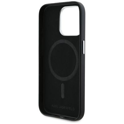7. Karl Lagerfeld FW Metal Plate MagSafe iPhone 15 Pro Hülle - Schwarz