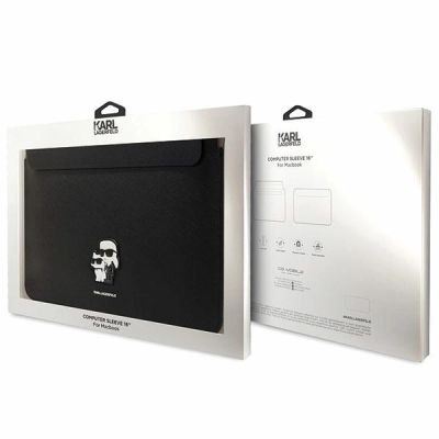 4. Karl Lagerfeld Saffiano Karl&Choupette Tasche für einen 16-Zoll-Laptop – Schwarz