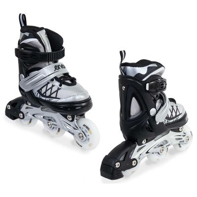 34. Rollschuhe - Rollschuhe - Eislaufen 4-in-1 ENERO PRO LED 26-29 Grau