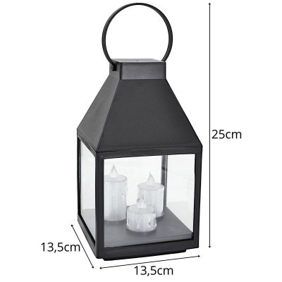 5. LED-Laterne 25 cm, 3 Kerzen, Saska Geschenk & Dekoration