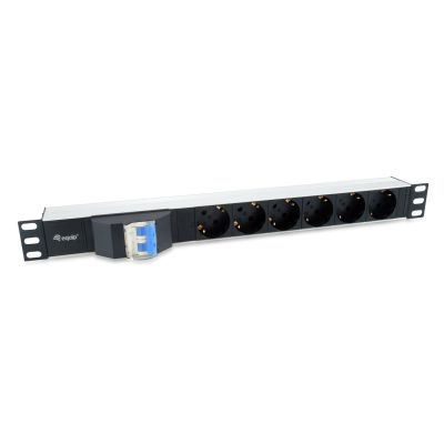 Equip 333312 PDU Stromverteilungseinheit 6 x Netzwerkdosen 1U Schwarz