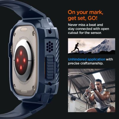 28. Spigen Rugged Armor Pro Hülle für Apple Watch Ultra 1/2 (49 mm) – Marineblau