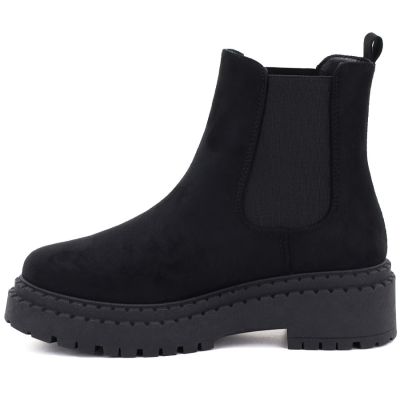 3. Schwarze Wildleder-Ankle-Boots mit Plateau für Damen, Big Star UU274858