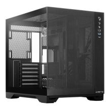 Chieftec VISIO AIR Lüfterloses GM-30B-M-FL-OP ATX-Gehäuse mit Sichtfenster, ohne Netzteil, Schwarz