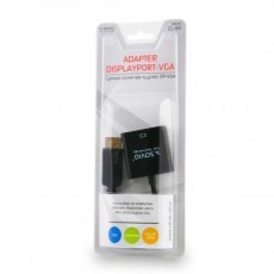 3. SAVIO CL-90 Adapter (DisplayPort M - D-Sub (VGA) F; 0,20 m; schwarz)